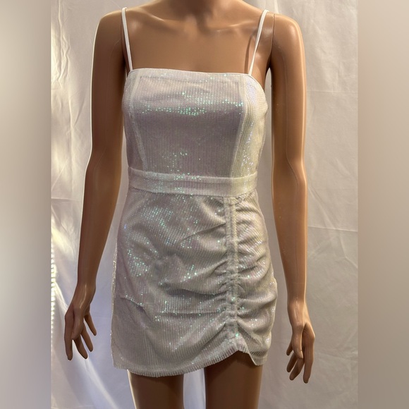 Superdown Harlee Sequin Cami Dress in White NYE revolve mini sparkle - Picture 4 of 6